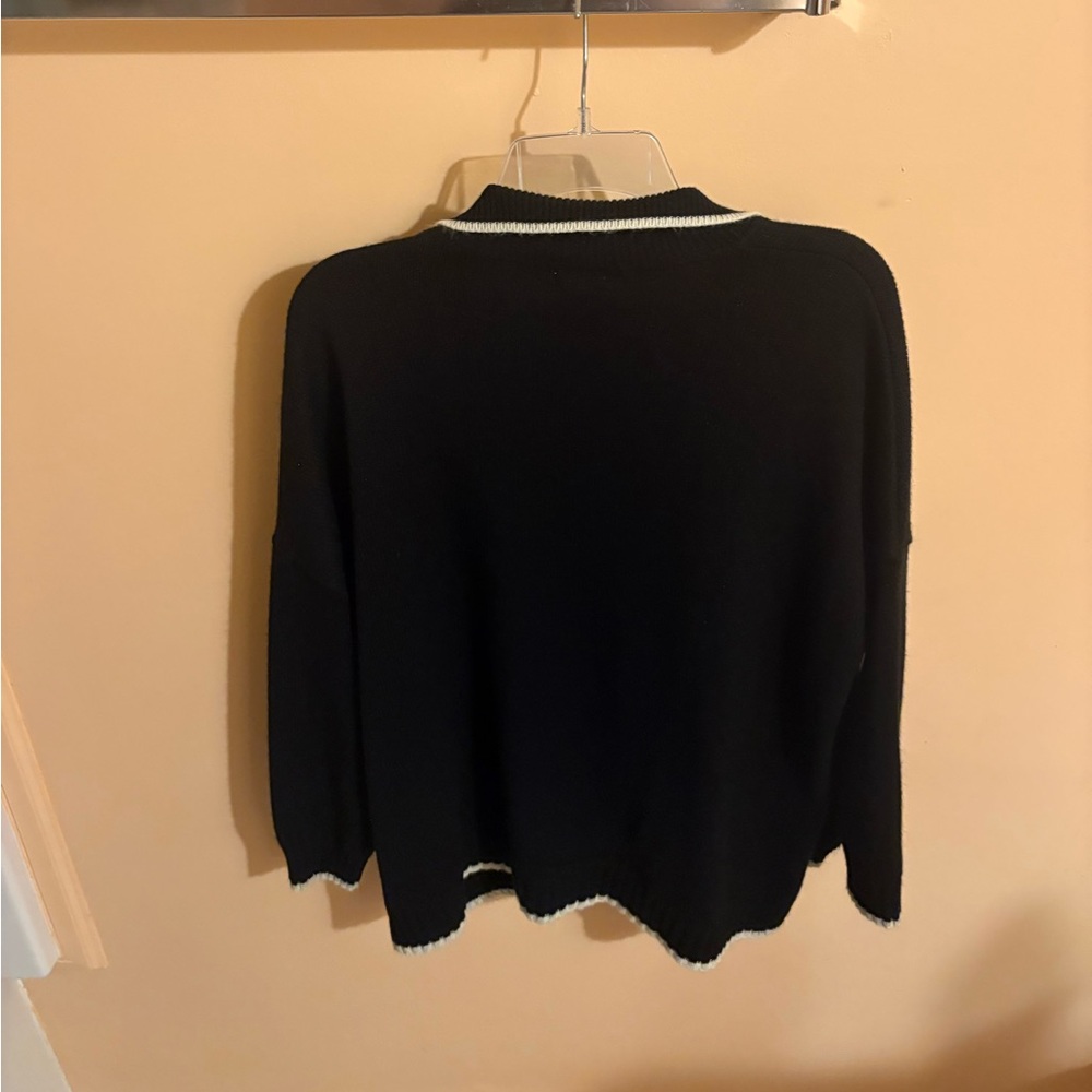 Mersea Marina Polo Sweater in Black/Sand - Picture 4 of 4